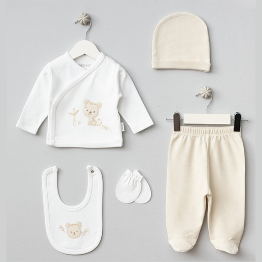 🍼 5-teiliges Tiger-Stickerei-Set für Krankenhausentlassungen