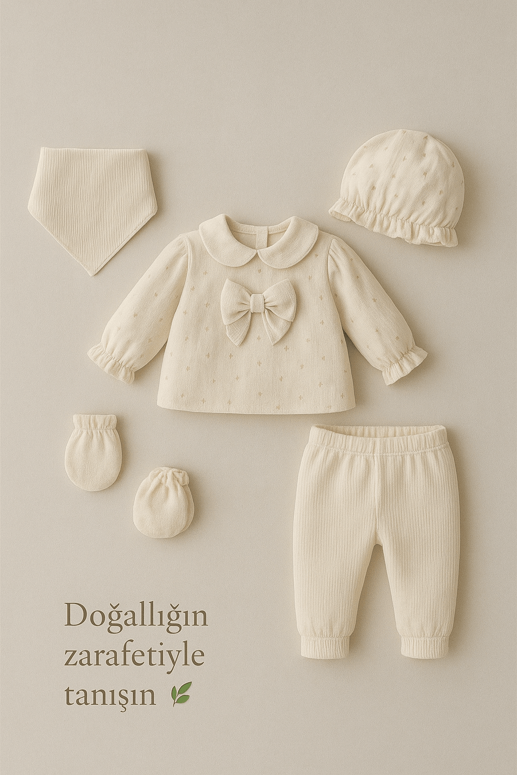 Elegance Bow 5’li Premium Bebek Yenidoğan Seti