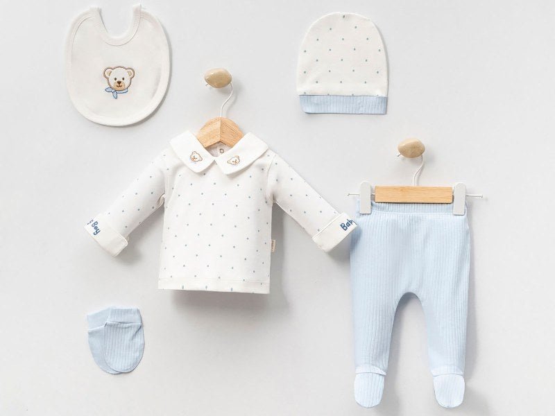 Blue Teddy 5’li Bebek Yenidoğan Seti