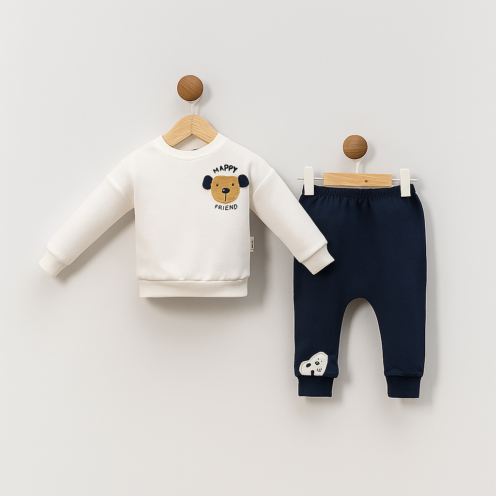 HAPPY FRİEND NAKIŞLI PENYE BEBE TAKIMI