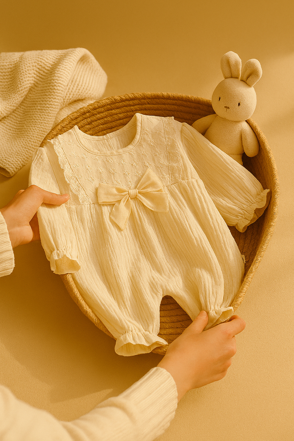 KIZ BEBEK FİYONK DETAYLI BEBE TULUM