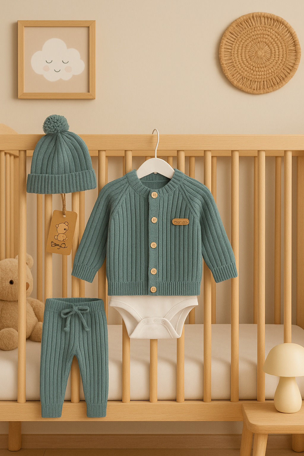 ARMA DETAYLI TRİKO 4'LÜ BEBEK SETİ