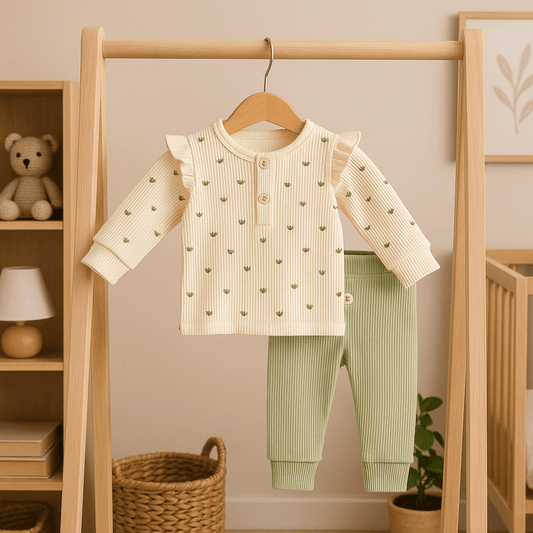 🌿 Minik Filiz Ribana Kız Bebek Takımı