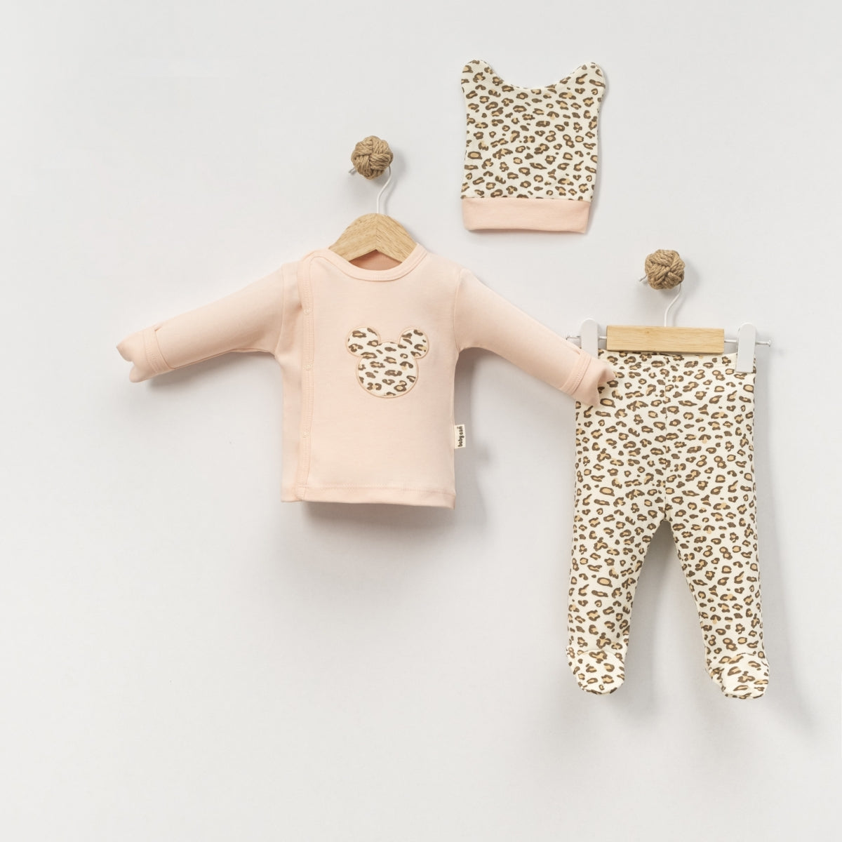 LEOPAR TEMALI KIZ 3'LÜ ZIBIN TAKIMI 0-3 AY
