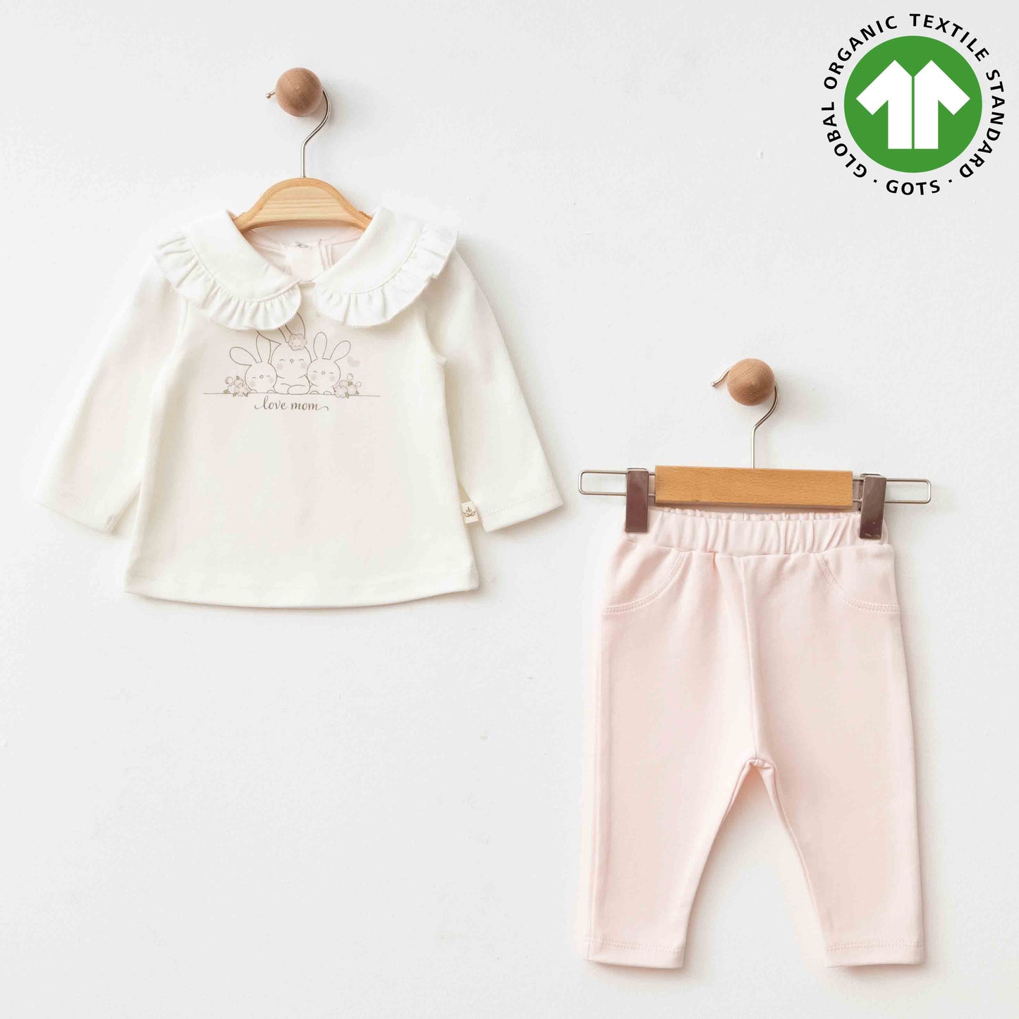 LOVE MOM ORGANİK 2'Lİ KIZ BEBEK TAKIMI