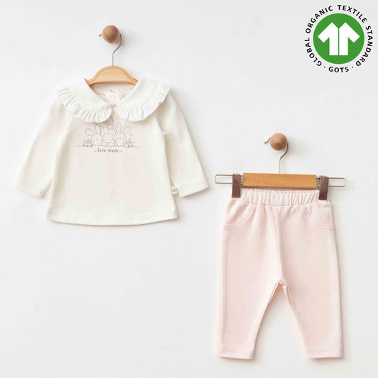 LOVE MOM ORGANİK 2'Lİ KIZ BEBEK TAKIMI