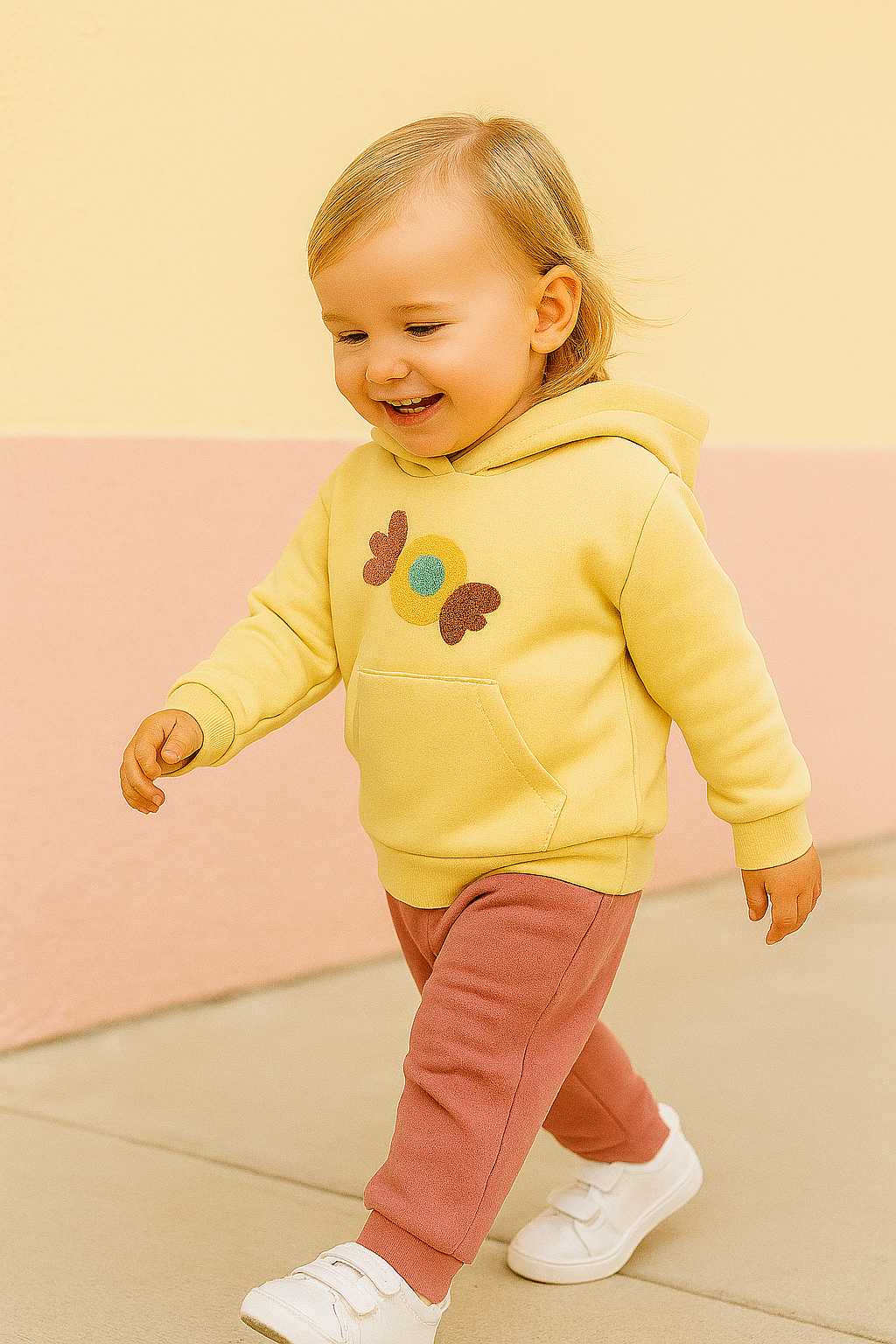 KAKTÜS TEMALI KANGURU CEPLİ KAPÜŞONLU TAKIM