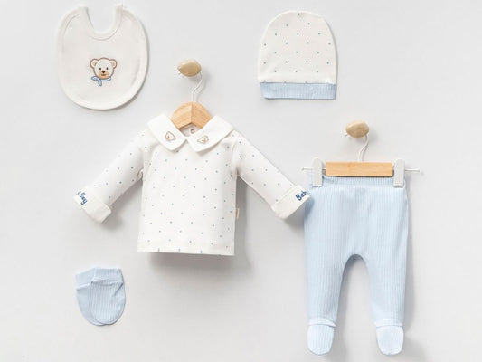 Blue Teddy 5’li Bebek  Yenidoğan Seti