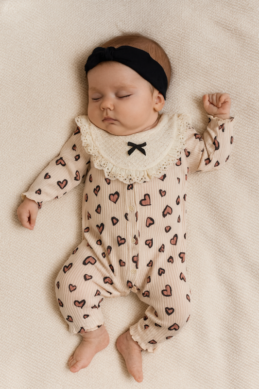 Lovely Hearts Dantel Yaka Bebek Tulum